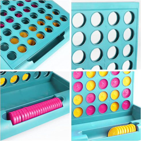 4 in a Row Game - Includes 6 Spare Discs, Classic Board Game for Boys, Family Fun for Ages 3 to 12 Years Old