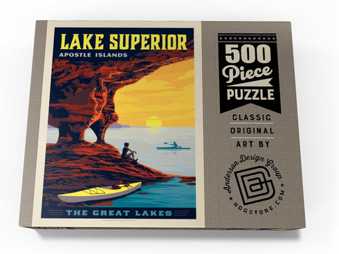 MyPuzzle Great Lakes: Lake Superior Vintage 500 Piece Jigsaw Puzzle for Adults