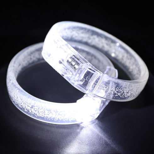 LED Light up Bracelets, White Glow Wristbands Party Favors, 12 Pack for Birthday, Halloween, Kids over 3 Years