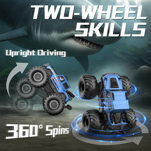 360Rotate 4x4 2.4GHz 6 7 8 9 10 11 12+, NQD Monster Truck Toys, Waterproof RC Truck, Amphibious Remote Control Monster
