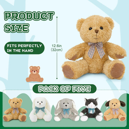5 Pack 13'' MaoGoLan Soft Stuffed Animals Bulk for Easter Cute Plush Toys Party Favors Bundle for Kids Teens Girls