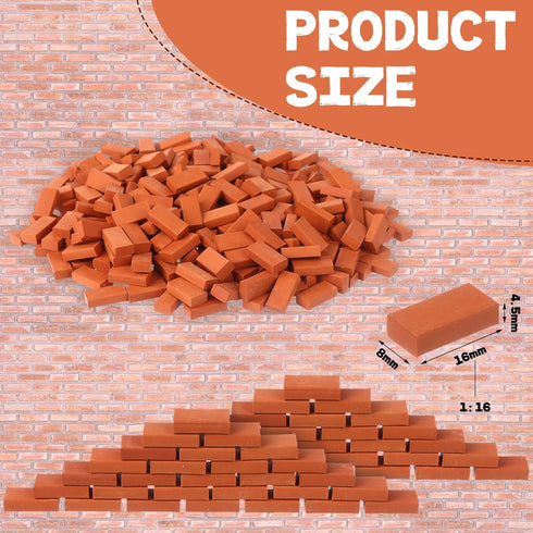 Haiabei 500 1/16 Set, Pcs Miniature Bricks Brick Building Mini Red B-Rick Stone Model B-Rick Mini Artificial Bri-ck