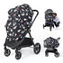 Orzbow Universal Sun Shade for Stroller, Detachable UPF 50+ Cover with See Through Mesh Window, Cute Cat Sun Protection