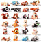 24PCS 3D Printed Mini Animals with Storage Plastic Eggs, Forest Animal with
