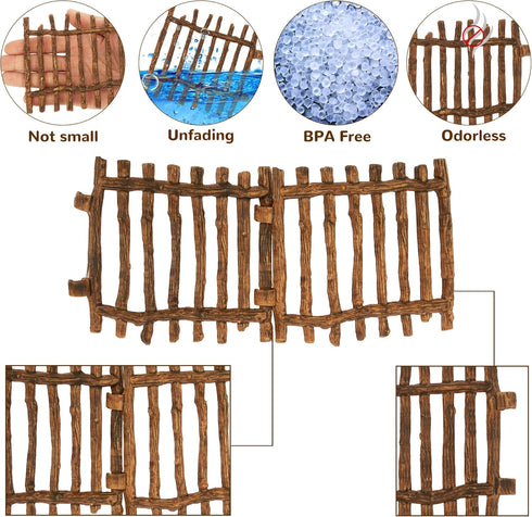 Realistic Toy Fence - Large Corral Fencing Panel Accessories Playset for Farm Fence Toys and Educational Gifts