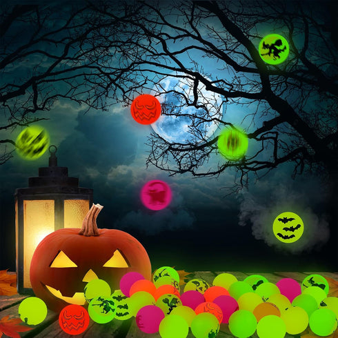 Deekin 300 Pcs Halloween Bouncing Balls, Glow in the Dark Rubber Party Favors for Boys and Girls Birthday Gifts