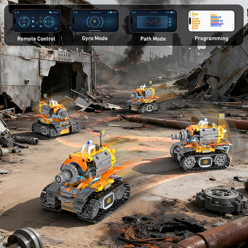 Alerisca 5in1 6-12, 899Pcs Sets, Sets STEM Robot Building Kits for Kids App & Remote Control STEM Dinosaur Tank Robot