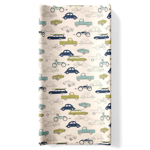 Glenna Jean Cotton Baby Diaper Changing Pad Cover Cars Trucks Motorcycles Racing Automobiles Boys