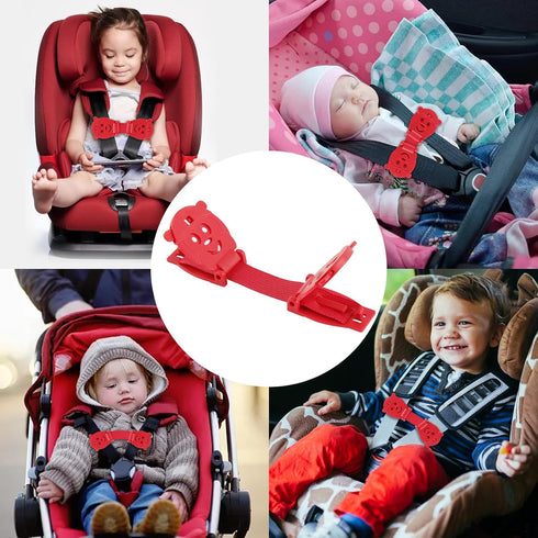 Anti Escape Baby Harness Chest Clip - Red (2 Pack), Prevents Kids from Taking Arms Out of Car Seat