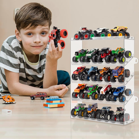 20 5 Assembly Monster Trucks Display Case Holding for Monster Trucks Acrylic Storage Case Tiers Monster Trucks