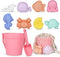MarcZero 11Pcs Silicone Beach Toys,Modern Baby Beach Toys,Travel Friendly Beach Set,Eco Friendly