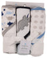 Buttons and Stitches Baby Boys 3 Pack Infant Hooded Towel, Triceratops Prints