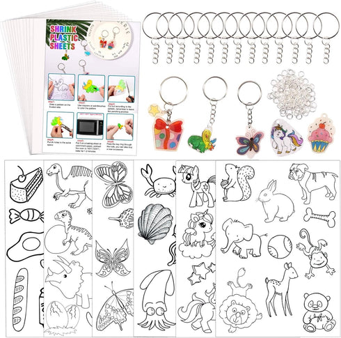 Natonhi Shrinky Dink Sheets Kit 145Pcs Shrink Art Kit Including 20pcs Shrinky