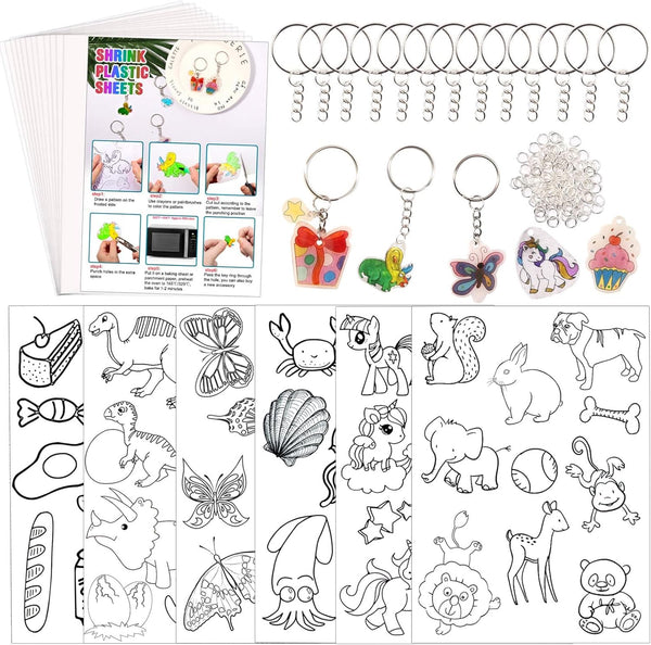 Natonhi Shrinky Dink Sheets Kit 145Pcs Shrink Art Kit Including 20pcs Shrinky