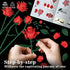 QIFUN Sets, 670Pcs Red Roses Flower Bouquet Building Artificial Flowers Building Blocks Compatible with Lego Flowers