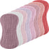 Frienda 8 Pieces Muslin Burp Cloths for Baby, Cotton Washcloths, 10 x 20 Inches, 4 Absorbent Layers (Pink Purple)
