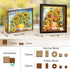 Set 807PCS Set HOGOKIDS Flowers Sunflower Building with Lights - Painting Frame Artwork Botanical Collection Mini