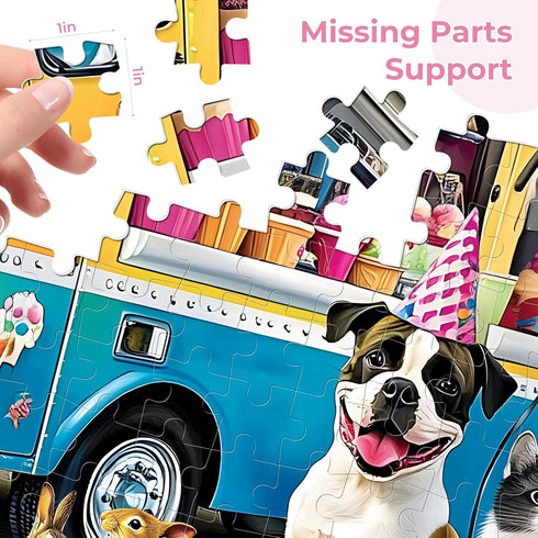 Nitktaia 300 Summer Family,20.5*15In Piece Puzzle for Adult,Ice Cream Truck Jigsaw Puzzle,Unique Fun Colorful Puzzle