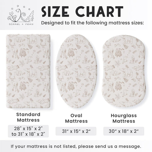 2-Pack Baby Bassinet Sheets for Boy, Girl (Magic Forest) - Fitted Bedside Bassinet Sheets - Buttery Soft Cotton Blend