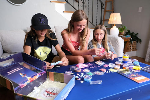 my lil startup Set 20 Kids Slime Business Kit, Entrepreneur Starter with Instruction Book, Sales Tracker, Slime Colors