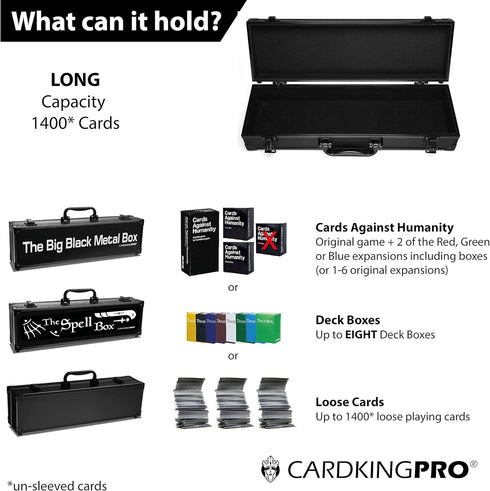 Long Edition Game Card Storage Case for Magic The Gathering, Yugioh, and Other TCGs - Fits up to 1400 Cards