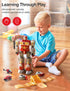 Transforming Toys - Dinosaur Robot Action Figures - Magnetic Assembling Robot Toys for Kids with Battle Guns