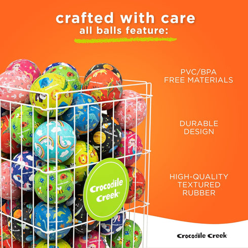 Crocodile Creek Rubber Playground Ball, Ships Inflated, Durable Design for Indoor Outdoor Games for Kids 3 Years and Up.