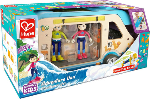 Hape Adventure Van for Pretend Play with Action Figures, Dimensions: 12.2 x 6.7 x 5.7 inches
