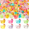 128PCS Luminous Mini Resin Chickens, Tiny Chickens Miniature Figurines Glow in The Dark for Home Decor