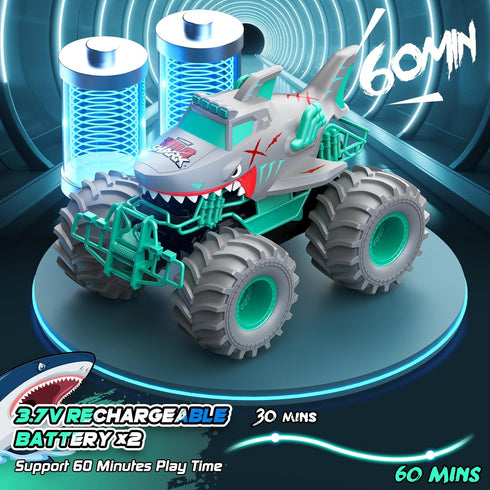 1:16 4WD 3-5 6-8 8-12 Waterproof Shark Remote Control Car, Amphibious RC Cars All Terrain Off Road Monster Trucks Toys