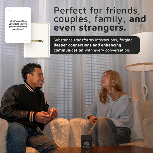 Substance 90 2-6 Card Game - Conversation Cards for Adults, Couples, Friends, Co-Workers, Strangers - Meaningful, Deep