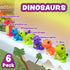 6 Pack Set Tub Works Dinosaur Mold Free Bath Toys, | Sealed, No Hole Bath Toys Design Keeps Moisture Out | Soft
