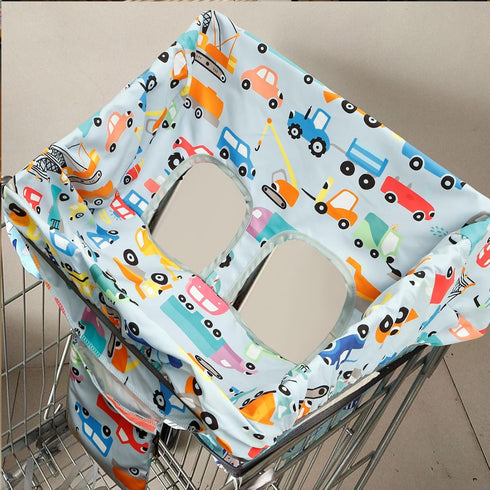 blackonvlm Shopping Cart Cover for Baby, Farmers Market Veggies Polyester Cloth Cart Cover, Cartoon Style, Fold'n Roll