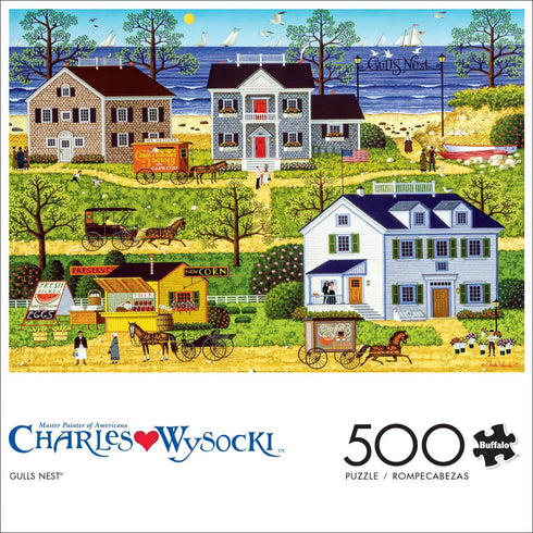 Buffalo Games - Charles Wysocki - Gull's Nest - 500 Piece Jigsaw Puzzle for Adults Challenging Puzzle Perfect for Game Nights - Finished Puzzle Size is 21.25 x 15.00