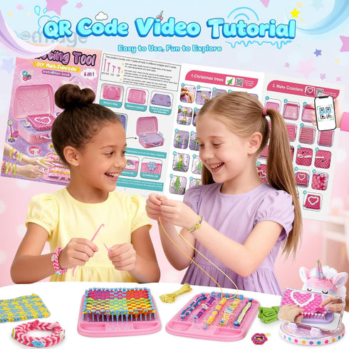 6-in-1 500+ Friendship Bracelet Making Kit,Weaving Loom Kit Toys, Pcs Craft Kits For Kids,A multi-functional Weaving