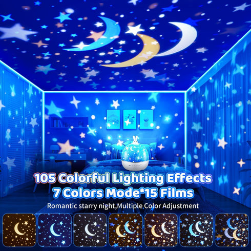 15 One Fire Dinosaur Night Light Projector, with Films & Bluetooth Music and Remote-Controlled Dino Night Light