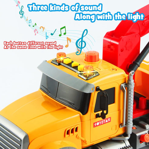 Dwi Dowellin Kids Toys for 3-7 Years Old, 15" Large Tow Truck Toy, Friction Powered Transport Truck