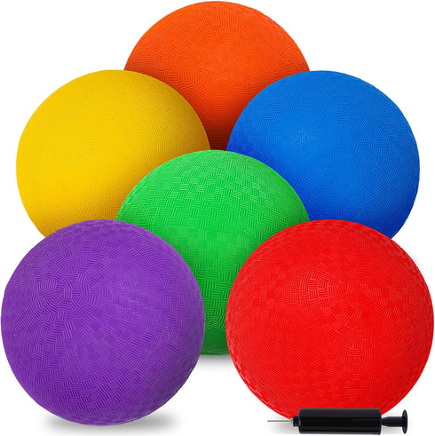 3 Otters 6PCS Playground Balls, 8.5 Inch Kickballs Soft Dodgeballs Foam Set for Kids & Adults, Indoor Outdoor Play