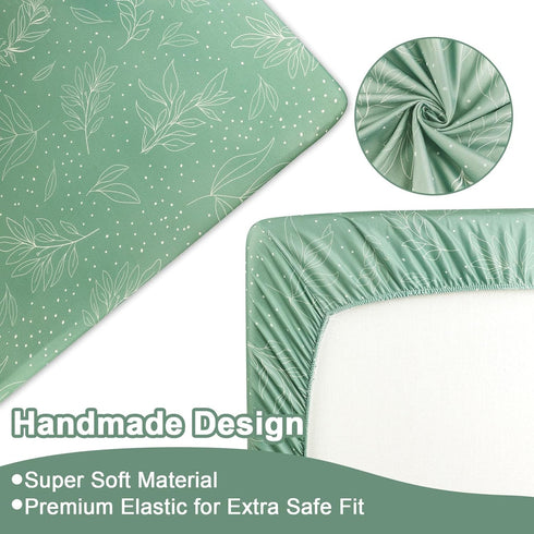 Set, 4-Piece Set, Set, Green Leaf Crib Bedding Baby Boy Bedding Neutral Nursery Bedding Fitted Crib Sheet, Crib Skirt