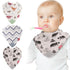 Nuby 3 Pc Baby Bibs, Muslin Reversible 100% Natural Cotton Teething Accessory for Boys and Girls