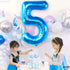 KatchOn Giant Blue Number 5 Balloon, 40 Inch, 5th Birthday Decorations for Boys, Shark Theme