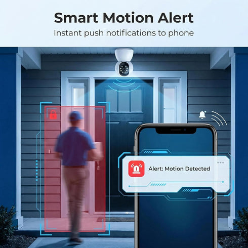 vevbze 360 Pan/Tilt Wi-Fi Pet Camera with Auto Motion Tracking, Night Vision, Treat Dispenser & Real-Time Alerts
