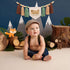 1st One Happy Camper High Chair Banner - Happy Camper Birthday Party Decoration Supplies Garlands, Adventure Camping