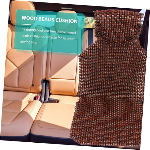 FUNOMOCYA Summer Wood Beads Seat Cushion for Cars Breathable Comfort Easy to Install Natural Wooden Beaded Car Seat Mat