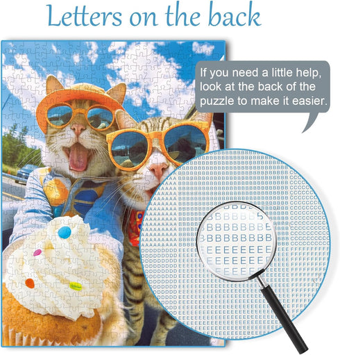 500 Pieces Jigsaw Puzzles - Happy Gift Idea for Adults, Teens, and Kids - Cats Selfie