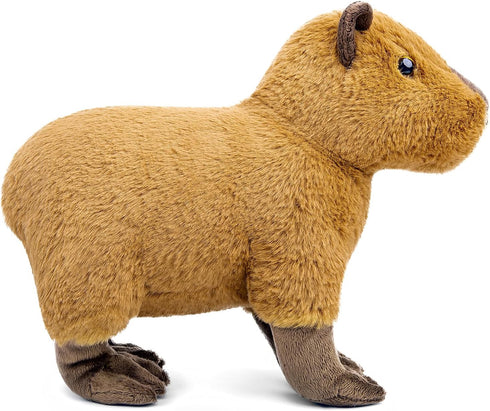Lifelike 13” Capybara Plush Toy, Soft Wild Animals Crawling Capybara Stuffed Animals, Unique Plushie Toys for Kids