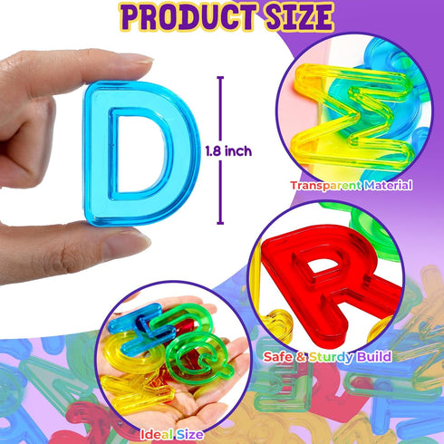67 Set Counting 3+ Pcs Plastic Practice Transparent Letters and Numbers Include Uppercase Letters Lowercase Letters