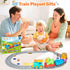 Set 1-3 1 2 3 4 5 Electric Train for Toddlers, Realistic Steam Train Toys for Kids with Tracks, Animal Toys
