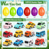 12 Pack OCHIDO Easter Eggs Filled with Die-Cast Cars, Prefilled Easter Eggs with Toys Inside for Kids Easter Basket