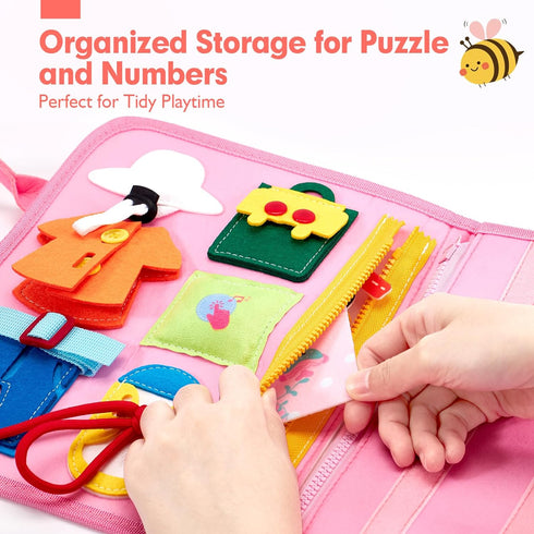 3+ 3 4 5 hahaland Busy Board for Toddlers Boys Girls Montessori Toys for Year Old Preschool Educational Learning